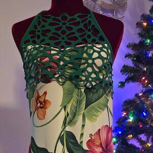 Tropical Net Maxi Dress